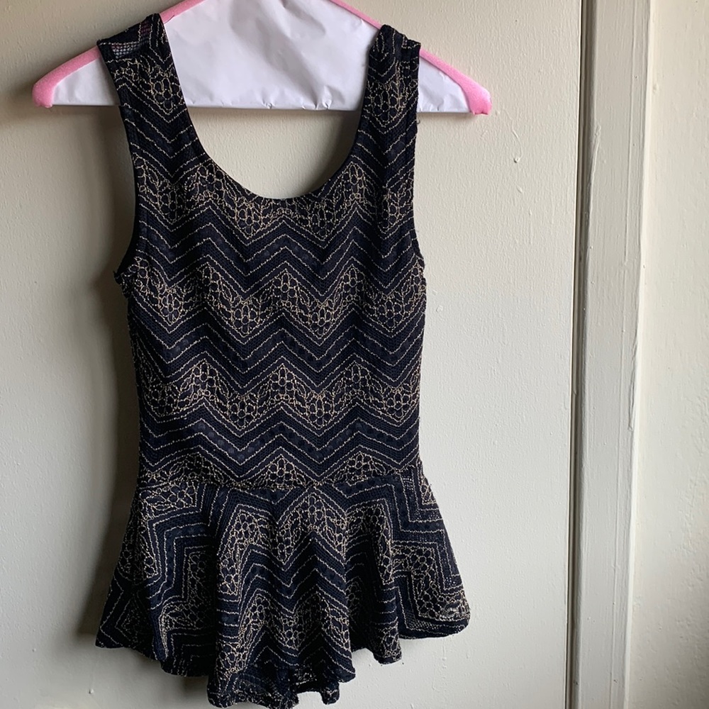 Black/Gold lace top